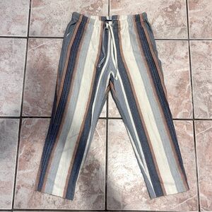 Anthropologie cotton lightweight cropped boho pastel nautical trouser